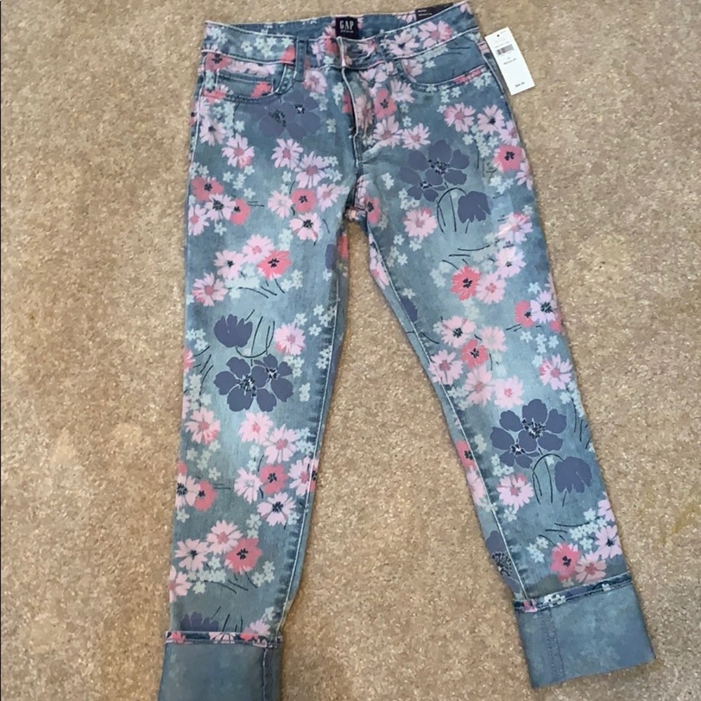 Girl’s NEW Gap floral print jeans